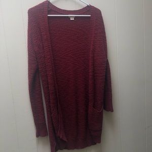 Burgundy Knit Cardigan